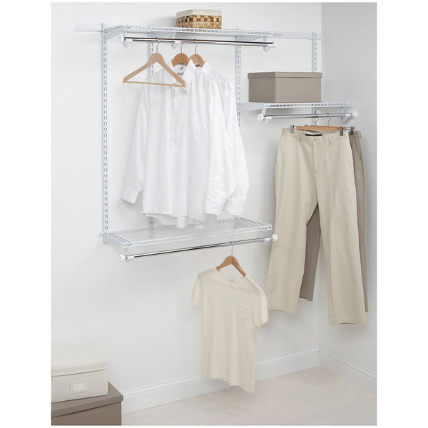 Rubbermaid Configurations Custom Closet Starter Kit, White, 3-6 Foot, FG3E2402WHT