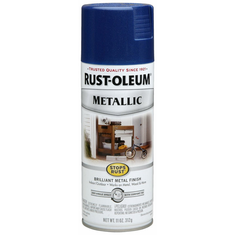 Rust-Oleum 7251830 Stops Rust Metallic Spray, 11-Ounce, Cobalt Blue