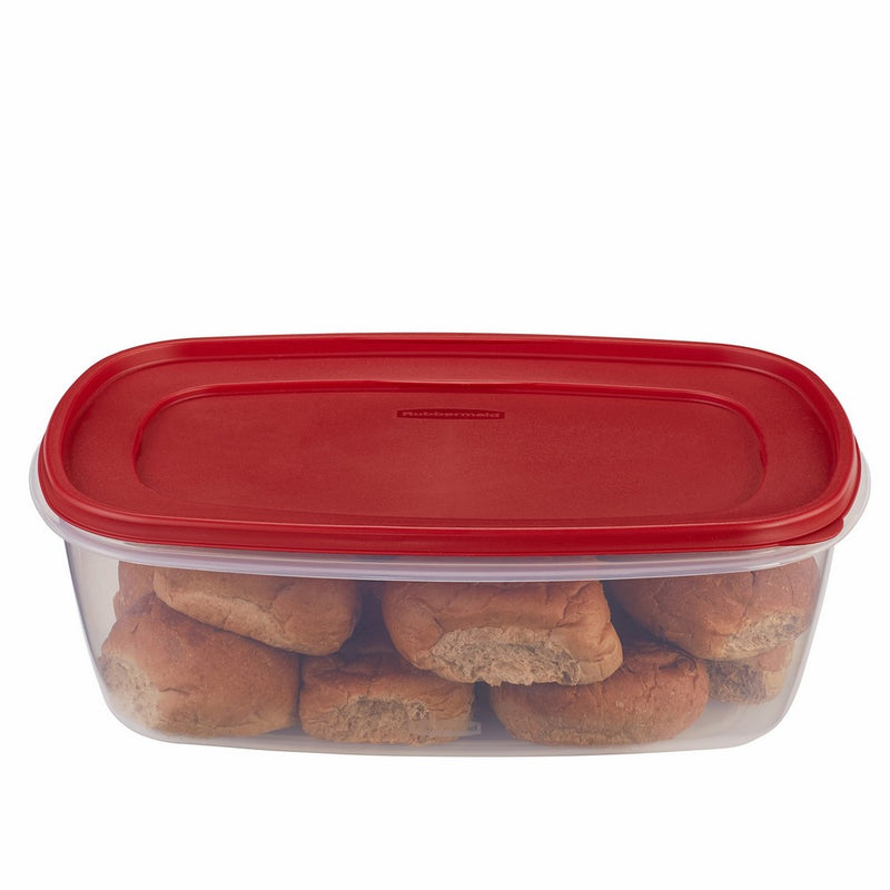 Rubbermaid Easy Find Lid Square 2.5-Gallon Food Storage Container, Red