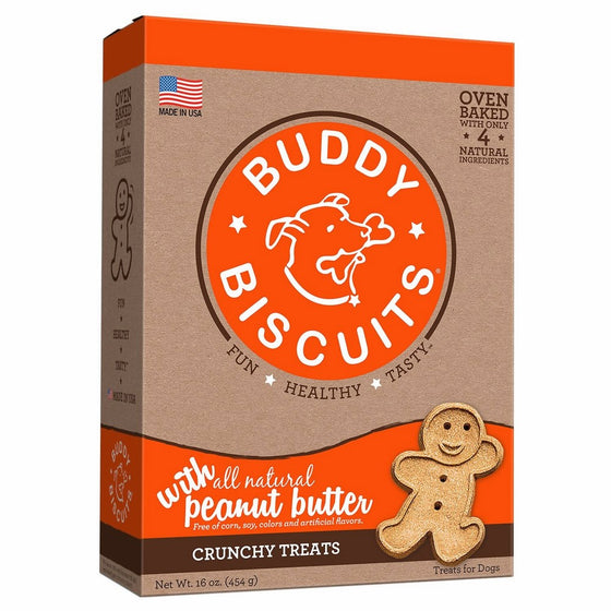 Cloud Star Buddy Biscuits Dog Treats, Peanut Butter, 16-Ounce Boxes (Pack of 6)