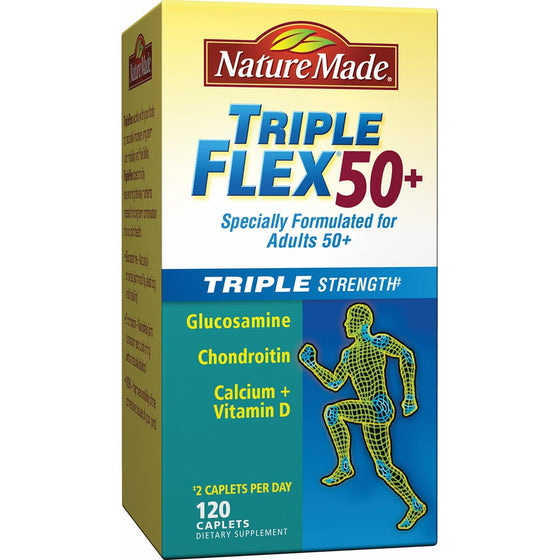 Nature Made TripleFlex Triple Strength 50 Caplet (Glucosamine Chondroitin MSM) Value Size 120 ct