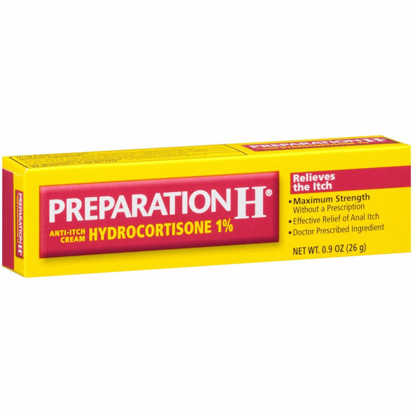 Preparation H Anti-Itch Cream With Hydrocortisone 1% (0.9 Ounce Tube, Pack of 3)