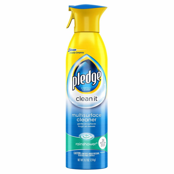 Pledge Multisurface Cleaner Aerosol, Rainshower, 9.7 oz