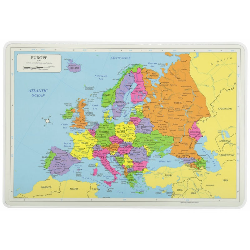Painless Learning Europe Map Placemat