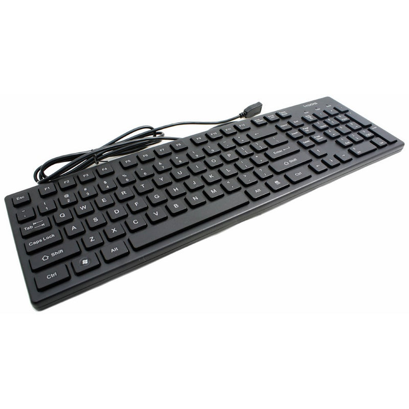 I-Rocks Black 103 Normal Keys USB Wired Slim Chocolate Key Style Slim Keyboard (KR-6401-BK)