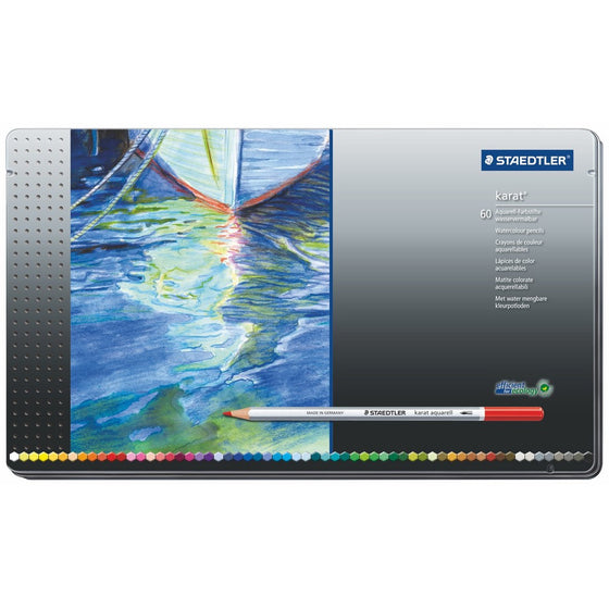 Staedtler Karat Aquarell Premium Watercolor Pencils, Set of 60 Colors (125M60)