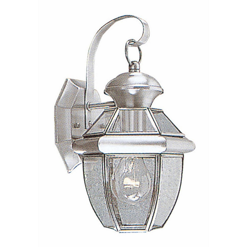 Livex Lighting 2051-91 Monterey 1 Light Outdoor Brushed Nickel Finish Solid Brass Wall Lantern with Clear Beveled Glass