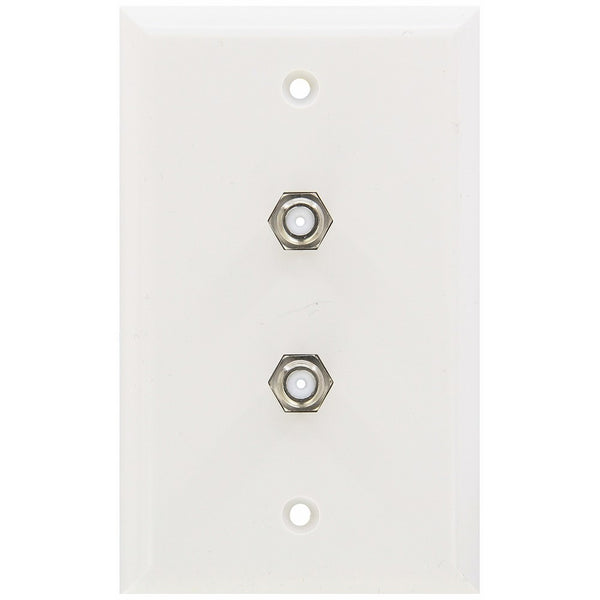 Morris 85021 Double F Connector Wall Plate, White