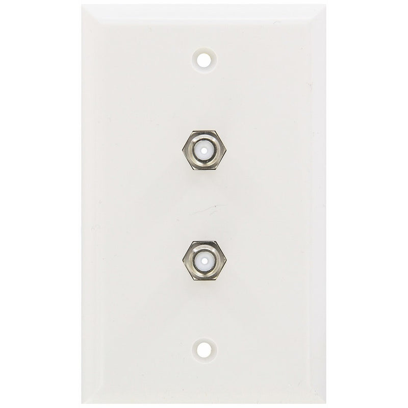 Morris 85021 Double F Connector Wall Plate, White