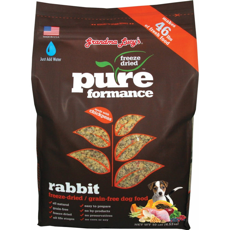 GRANDMA LUCY'S 844216 Pureformance Grain Free Rabbit Food for Dogs, 10-Pound
