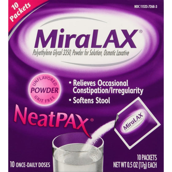 MiraLAX Laxative Powder Packets 10.0 ea. (Quantity of 3)