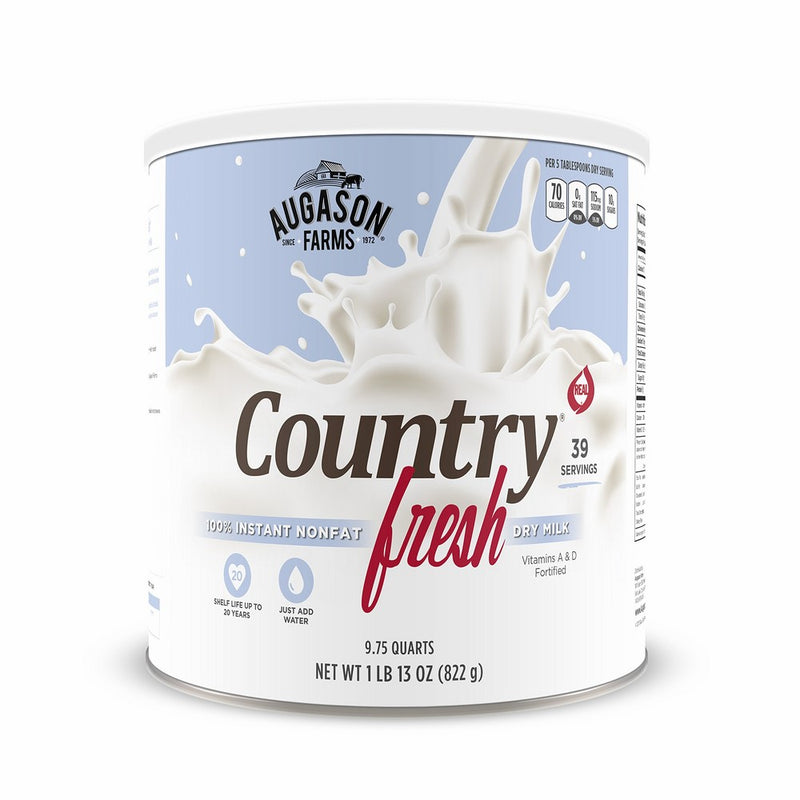 Augason Farms Country Fresh 100% Real Instant Nonfat Dry Milk 1 lb 13 oz No. 10 Can