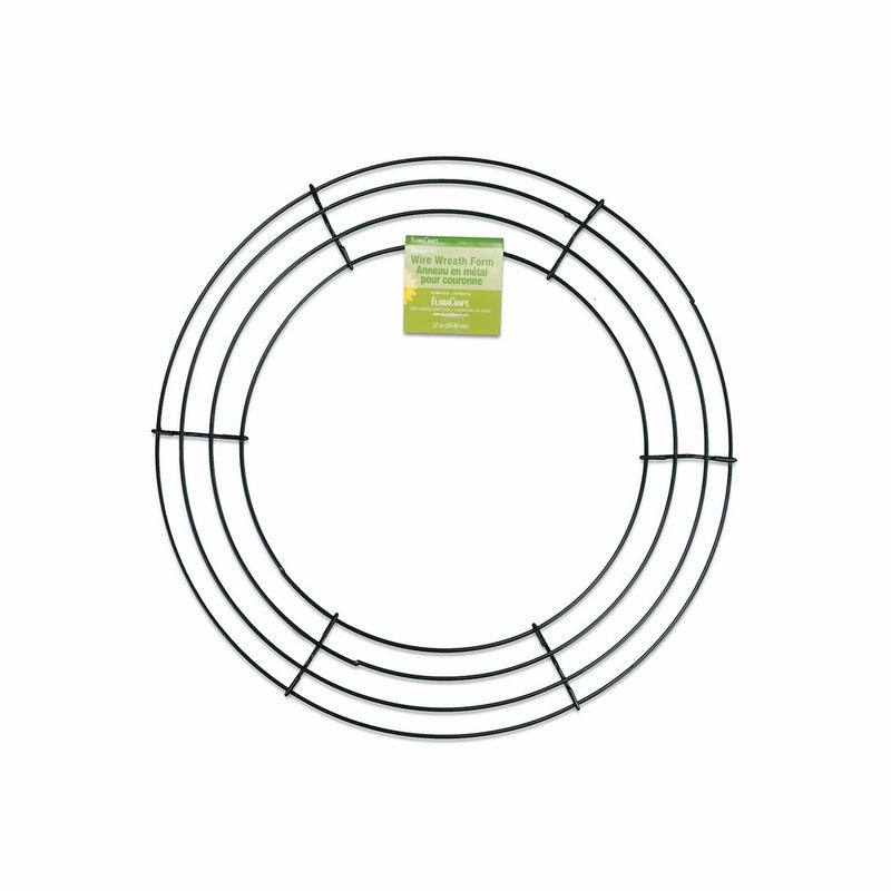 FloraCraft SimpleStyle 12 inch Wire Wreath, Green, 13 Gauge
