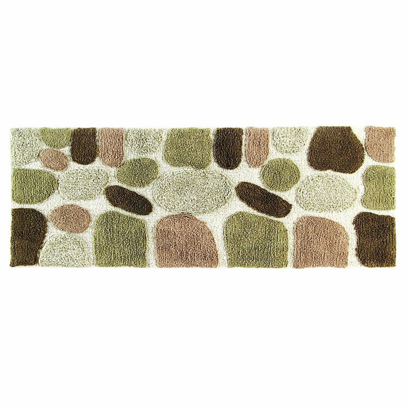 Chesapeake Merchandising Pebbles Cotton 24 in x 60 in Bath Runner, Khaki