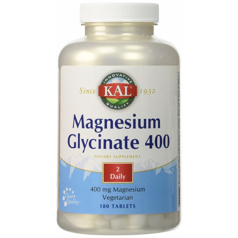 Magnesium Glycinate 400mg 180 tablets (Pack of 2) Kal 180 Tabs