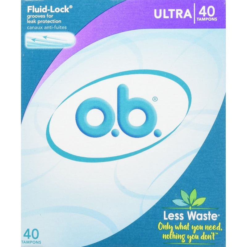 o.b. Applicator Free Digital Tampons, Ultra - 40 Count