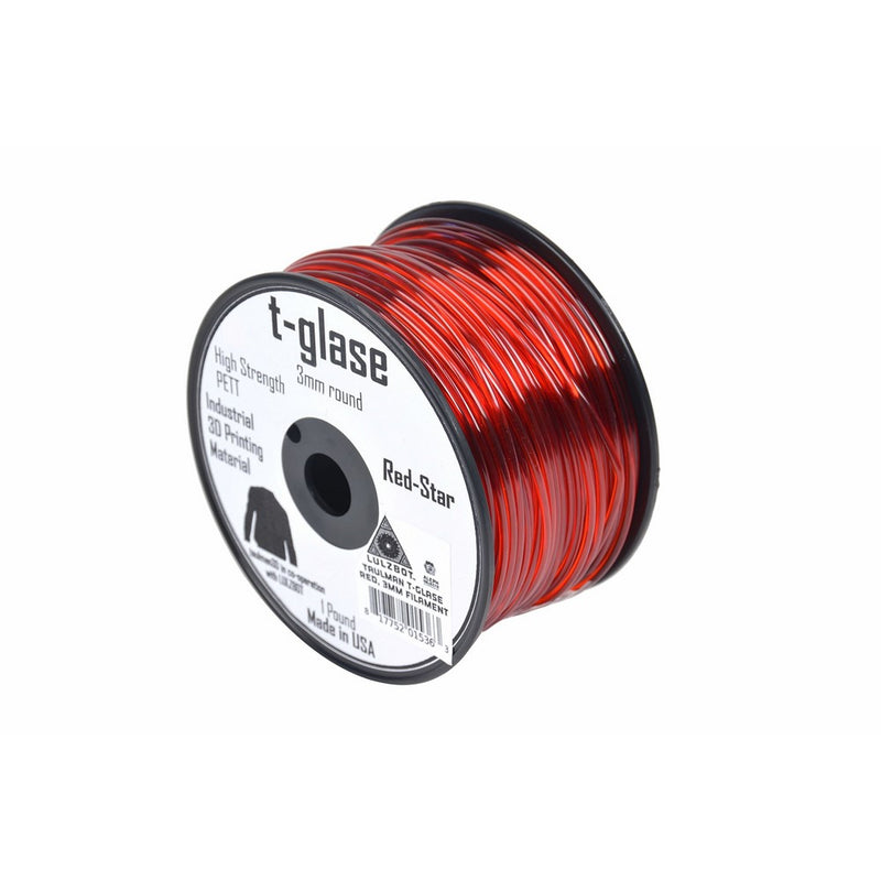 LulzBot Taulman T-Glase PET 3D Printer Filament, 1 lb. Reel, 3 mm, Red