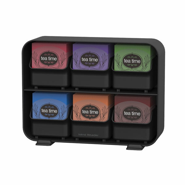 Mind Reader 6 Drawer Tea Bag Holder and Organizer, Black