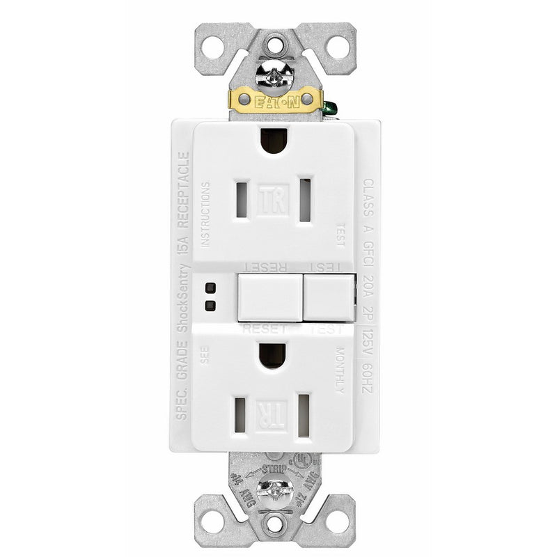 Eaton GFCI Self-Test 15A -125V Tamper Resistant Duplex Receptacle (3-Pack), White