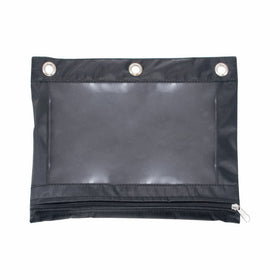ADVANTUS Zippered Binder Pencil Pouch with Rivets, 7-3/8" x 10", Black with Clear Front, Pack of 3 (63067)