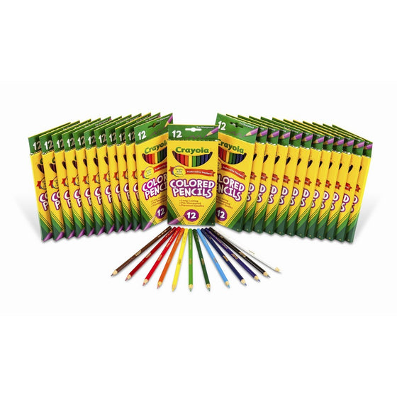 Crayola Colored Pencils 12 Each (Pack of 24), Pre-sharpened, Assorted Colors