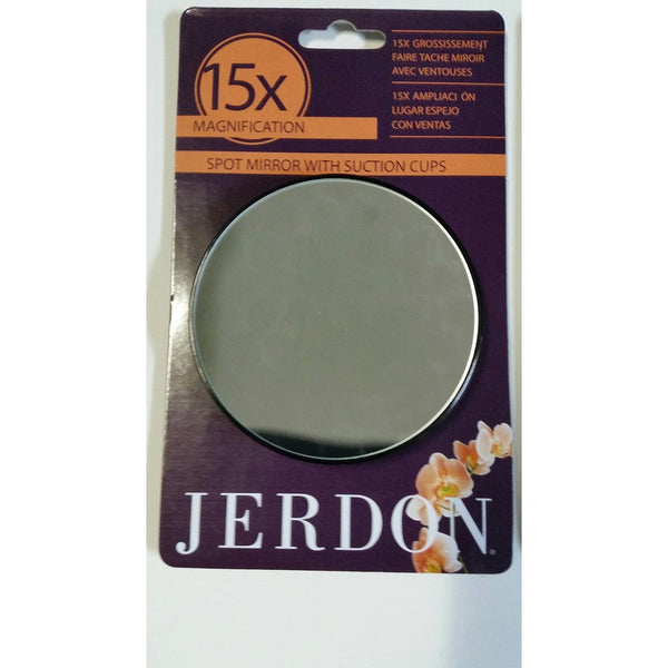 Jerdon 15X Magnification Spot Mirror with Suction Cups