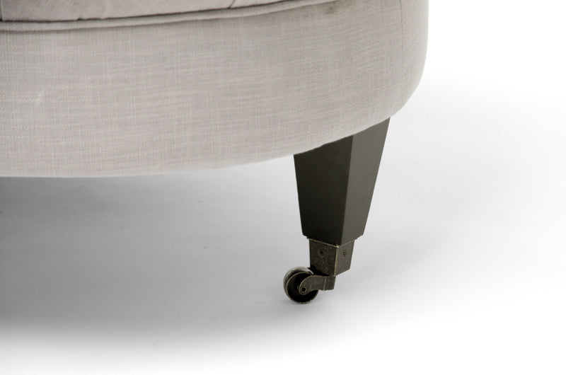 Baxton Studio Brighton Beige Linen Modern Tufted Ottoman