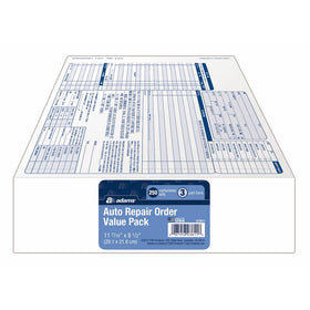 Adams Garage Repair Order Forms, 8.5 x 11 Inch, 3 Parts, 250-Count, White and Canary and White Tag (GT3811)