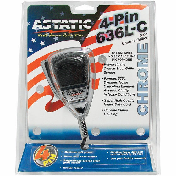ASTATIC 302-10187 4-Pin Noise-Cancelling Microphone (Chrome)