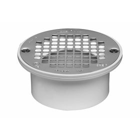 Oatey 43583 PVC Drain with 5-Inch Stainless Steel Strainer, 3-Inch or 4-Inch