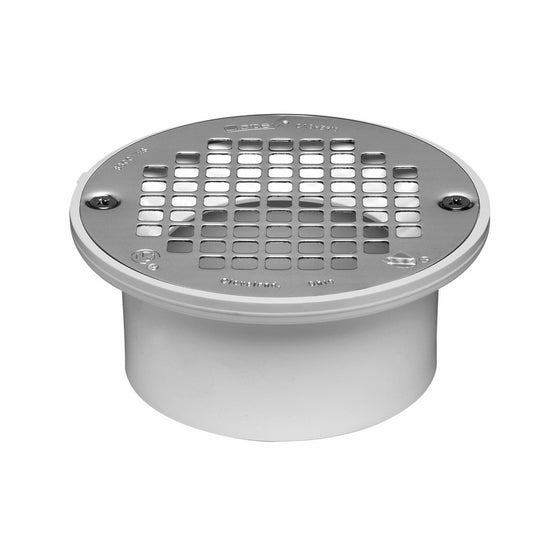 Oatey 43583 PVC Drain with 5-Inch Stainless Steel Strainer, 3-Inch or 4-Inch