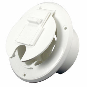 JR Products White 30 Amp Round Electric Cable Hatch