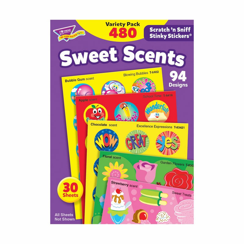 TREND enterprises, Inc. Sweet Scents Stinky Stickers Variety Pack, 480 ct