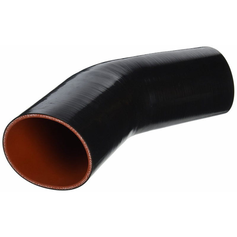 HPS HTSEC45-400-BLK Silicone High Temperature 4-ply Reinforced 45 degree Elbow Coupler Hose, 20 PSI Maximum Pressure, 4" Leg Length on each side, 4" ID, Black