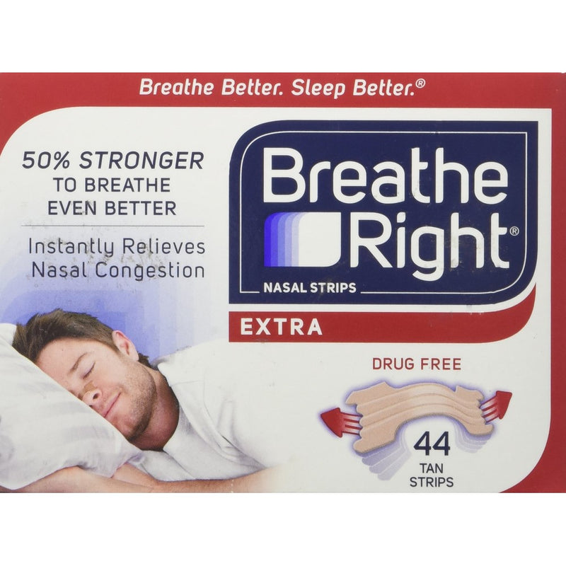 Breathe Right Extra Strong Nasal Strips One Size Fits All, Tan (44 ct)