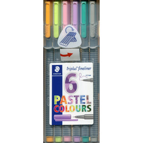 Staedtler Triplus Fineliner Pens 6-Color Pastel Set