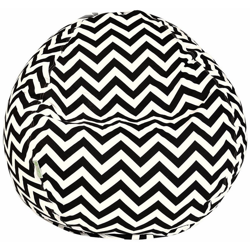 Majestic Home Goods Classic Bean Bag Chair - Chevron Giant Classic Bean Bags for Small Adults and Kids (28 x 28 x 22 Inches) (Black)