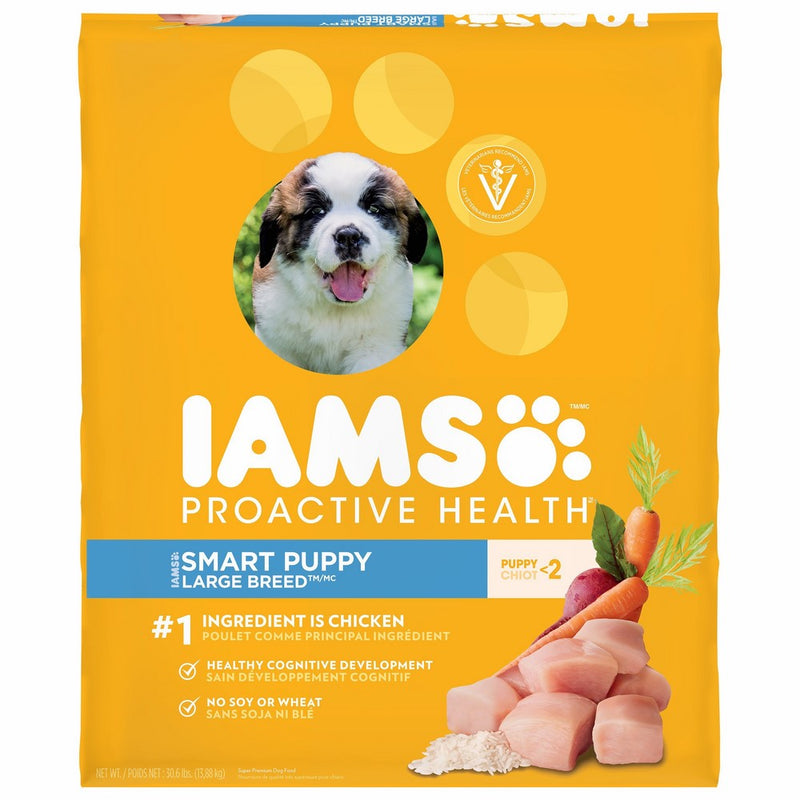 Iams ProActive Health Smart Puppy Dog Food for Large Dogs – Chicken, 30.6 Pound Bag