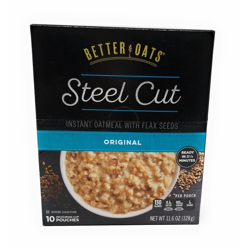 Better Oats Steel Cut Oats with Flax Classic 10 Pouches 11.6 oz (Pack of 2)