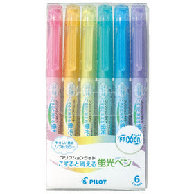 Pilot Highlighter Frixion Light, 6 Soft Color Set (SFL-60SL-6CS)