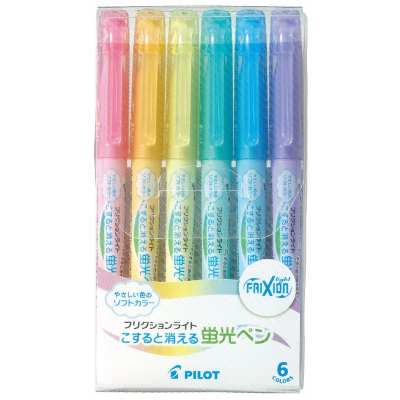 Pilot Highlighter Frixion Light, 6 Soft Color Set (SFL-60SL-6CS)