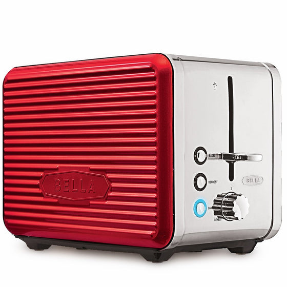 BELLA LINEA 2 Slice Toaster with Extra Wide Slot, Color Red