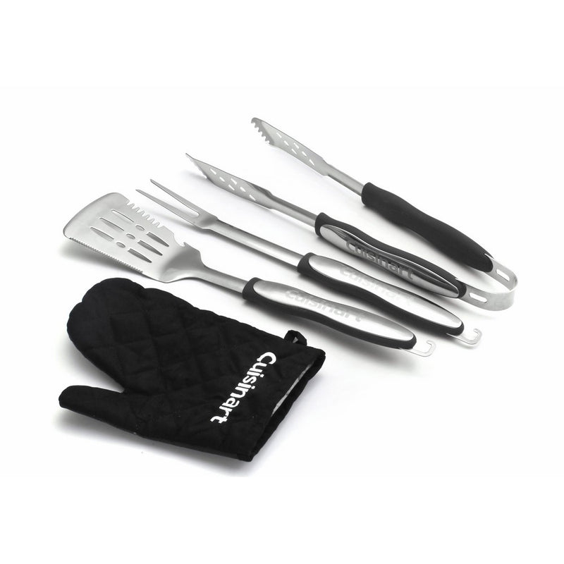 Cuisinart CGS-134BL Grilling Tool Set with Grill Glove, Black (3-Piece)