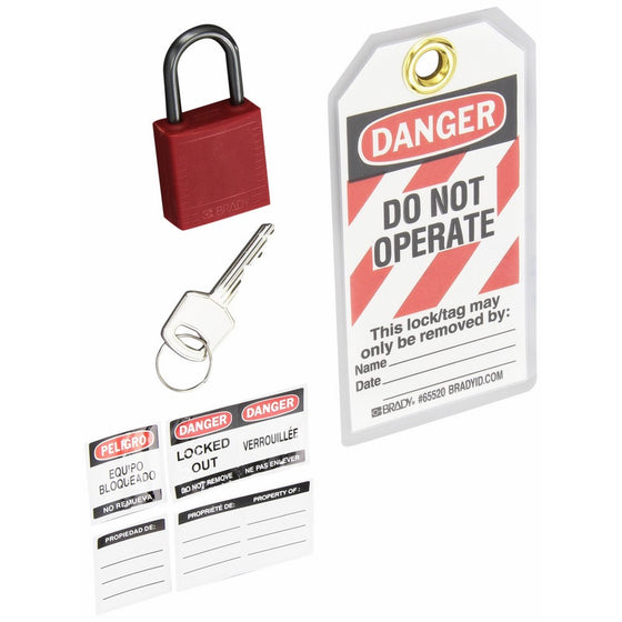 Brady Compact Lockout Tagout Padlock Personal Safety Kit - 123143