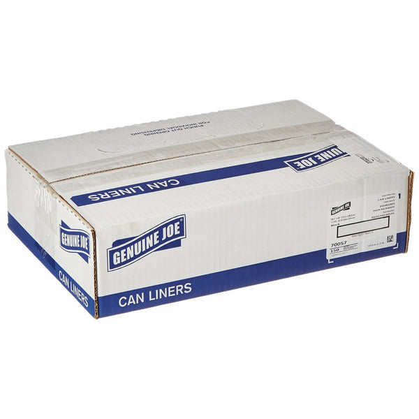 Genuine Joe GJO70057 Slim Jim Can Liners, Low Density, 23 gal, 43" x 28.50", 150/Box, Black