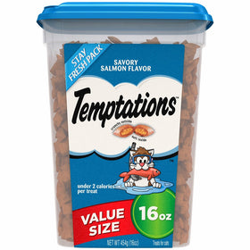Temptations Classic Treats for Cats Savory Salmon Flavor, 16 oz. Tub