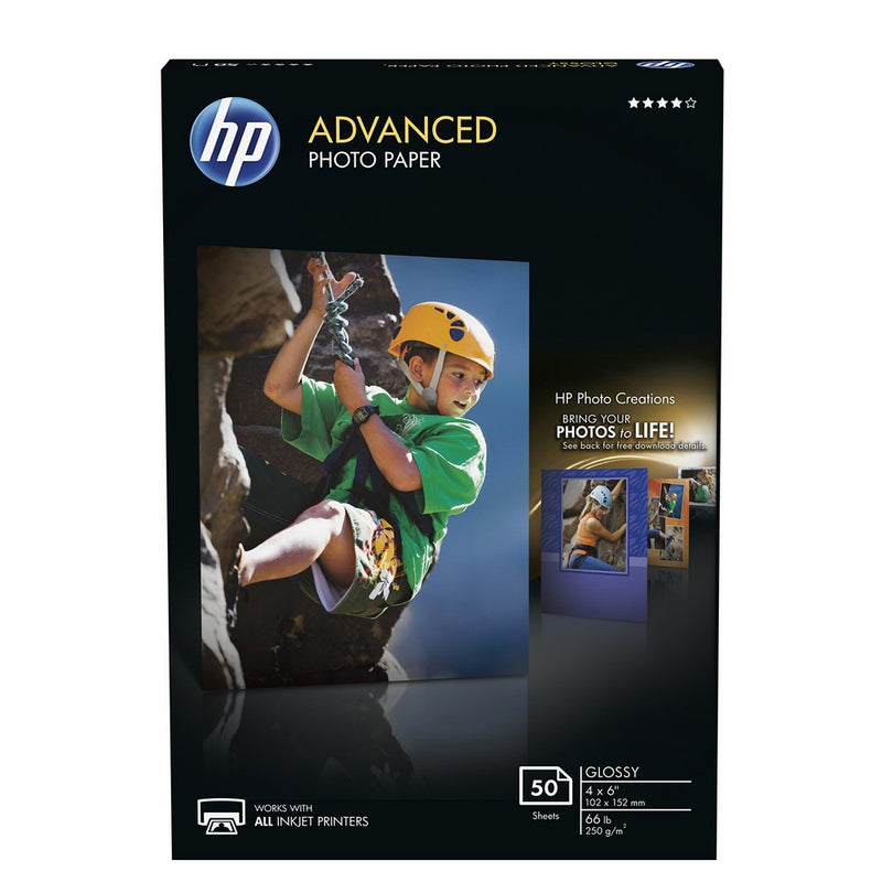 HP Advanced Photo Paper, Glossy (4 x 6 inches, 50 sheets)