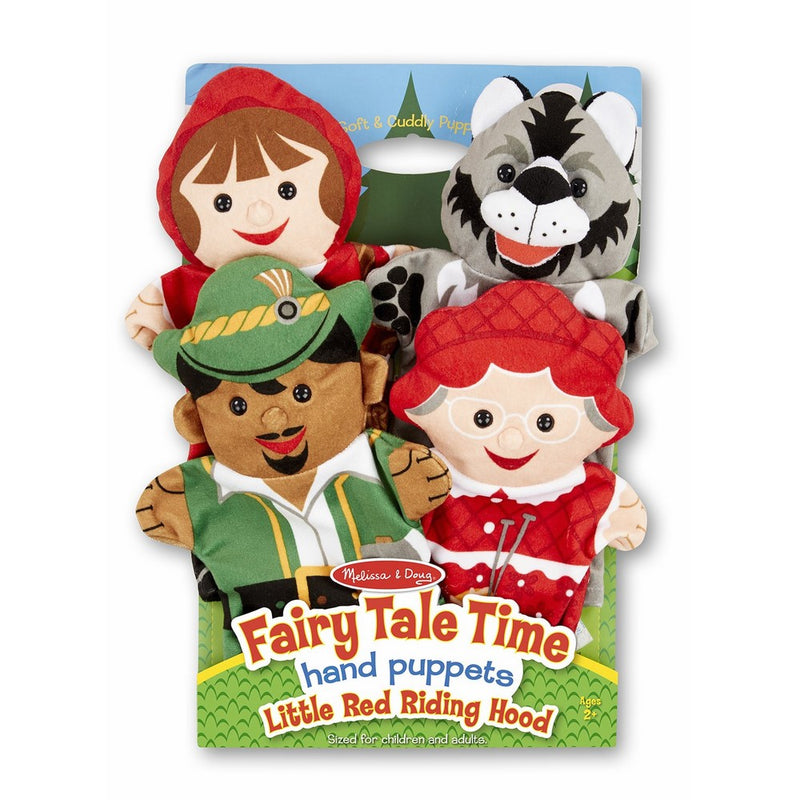 Melissa & Doug Fairy Tale Friends Hand Puppets (Set of 4) - Little Red Riding Hood, Wolf, Grandmother, and Woodsman
