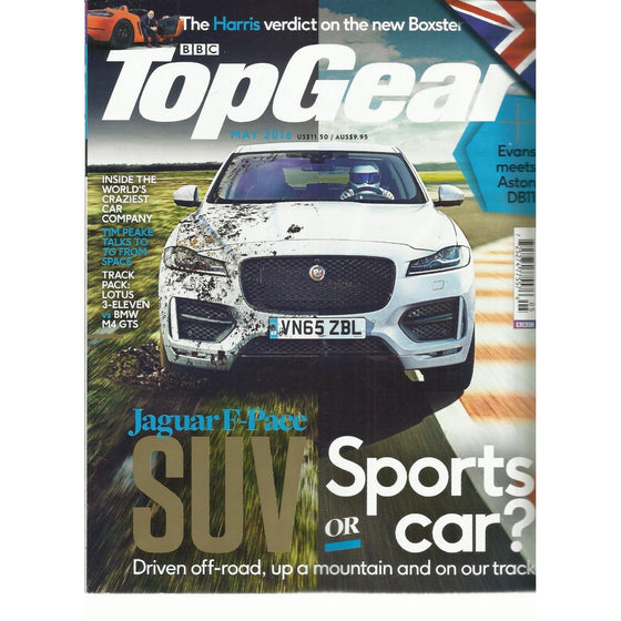 BBC TOP GEAR MAGAZINE, UK EDITION MAY, 2016 ISSUE,282 SUV OR SPORTS CAR