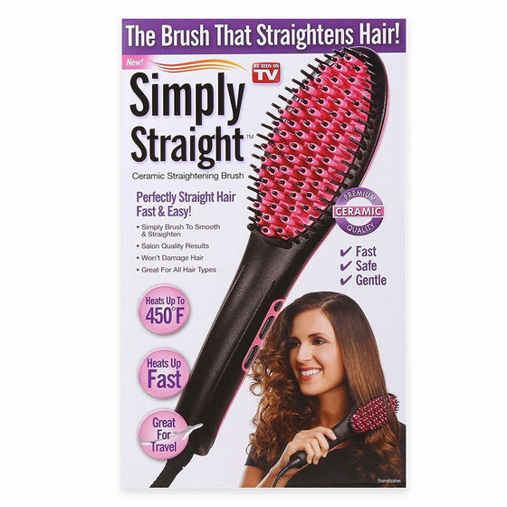 New! Simply Straight Ceramic Straightening Brush - As Seen On TV!!!